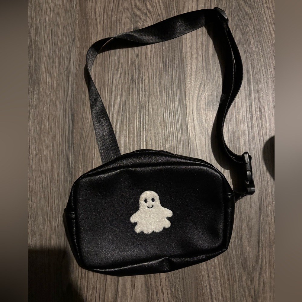 ⭐️Black Crossbody Bag with Ghost Patch👻
